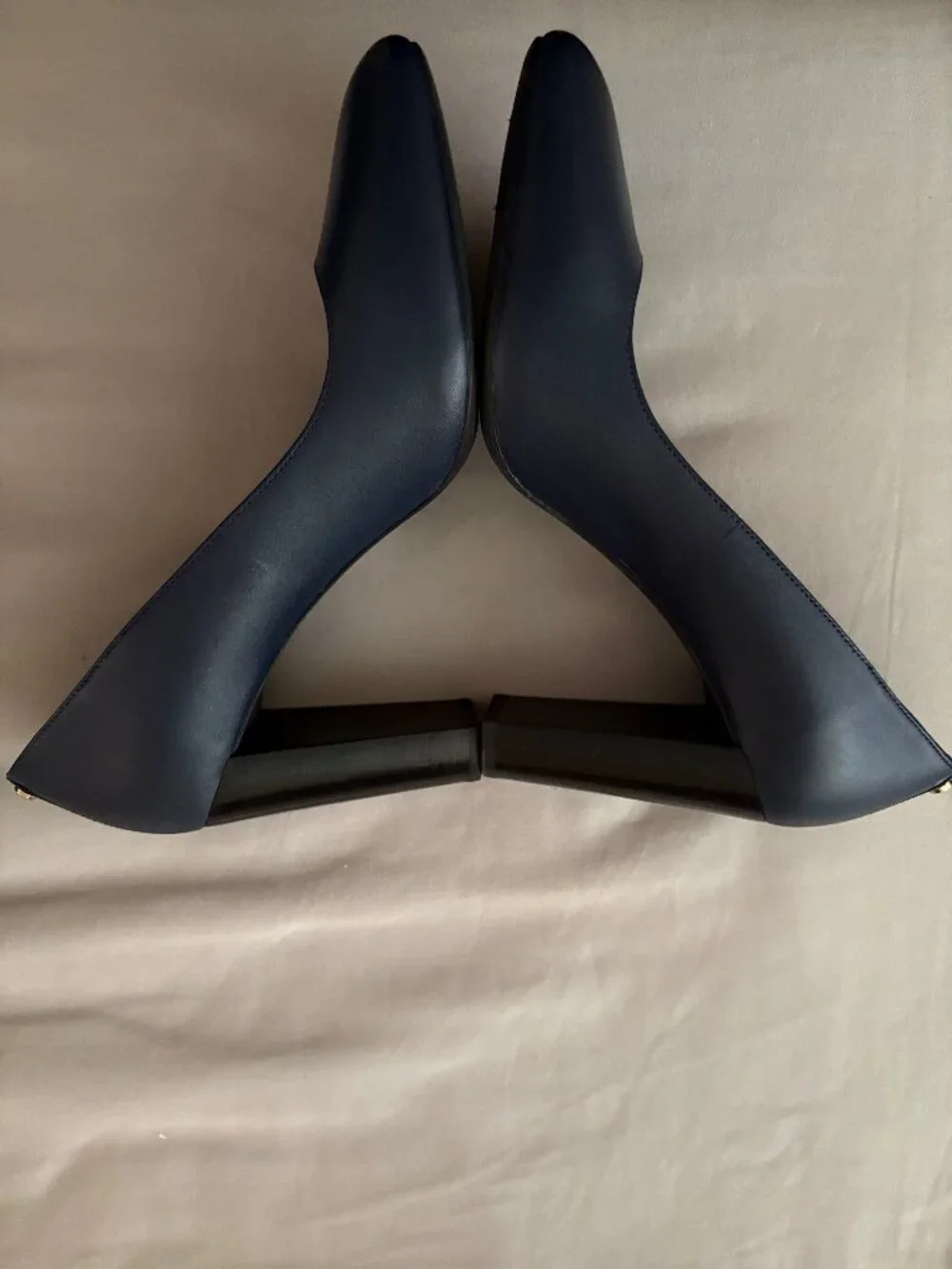 Michael Kors Navy Leather Pumps Women’s Size 10M Block Heel